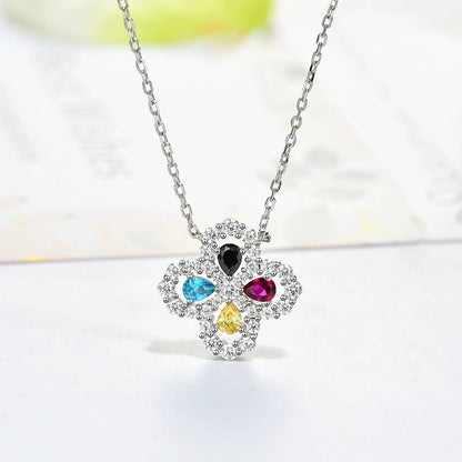[Super Jewellery]LOOP NECKLACE FULL MOTIF DIAMOND 16MM MULTIPLE COLORS