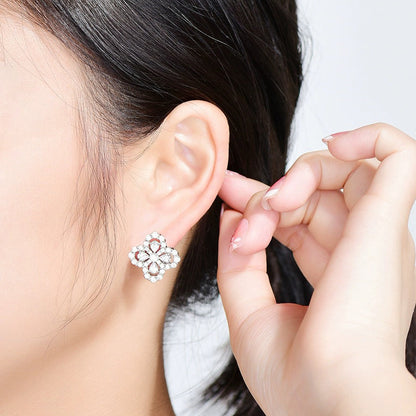 [Super Jewellery]LOOP EARRINGS FULL MOTIF DIAMOND 16MM