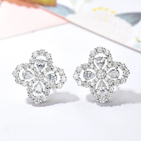 [Super Jewellery]LOOP EARRINGS FULL MOTIF DIAMOND 16MM