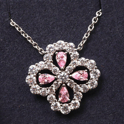 [Super Jewellery]LOOP NECKLACE FULL MOTIF DIAMOND 16MM MULTIPLE COLORS