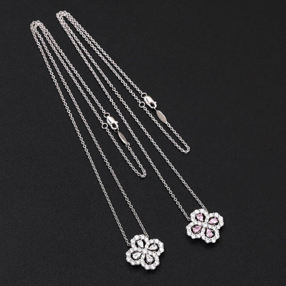 [Super Jewellery]LOOP NECKLACE FULL MOTIF DIAMOND 16MM MULTIPLE COLORS