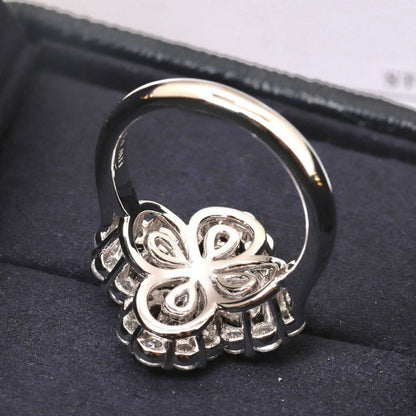 [Super Jewellery]LOOP RING FULL MOTIF DIAMOND 16MM SILVE