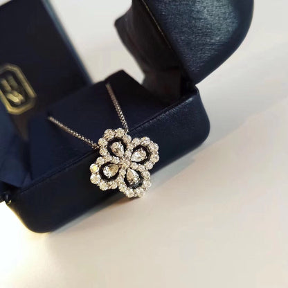 [Super Jewellery]LOOP NECKLACE FULL MOTIF DIAMOND 16MM MULTIPLE COLORS