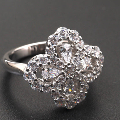 [Super Jewellery]LOOP RING FULL MOTIF DIAMOND 16MM SILVE