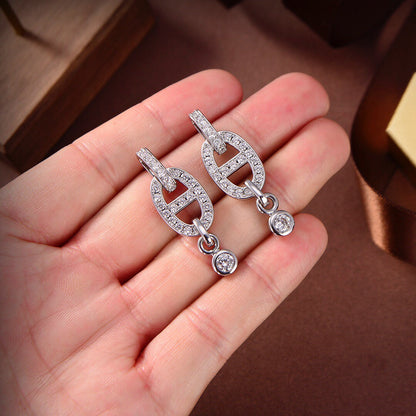 [Super Jewellery]HM CHAINE DIAMOND EARRINGS