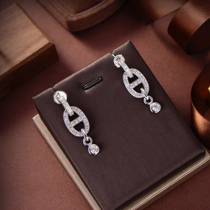 [Super Jewellery]HM CHAINE DIAMOND EARRINGS