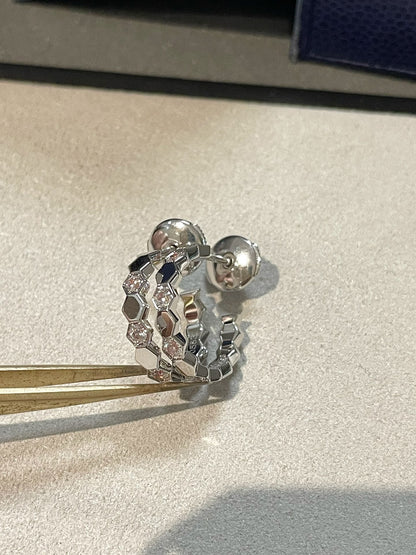 [Super Jewellery]Hollow Design Four-Leaf Clover Flower Shape Earrings