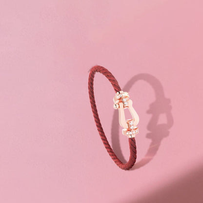 [Super Jewellery]FORCE 10 HALF DIAMOND PINK GOLD RED CORDERI LARGE AND MEDIUM MODEL