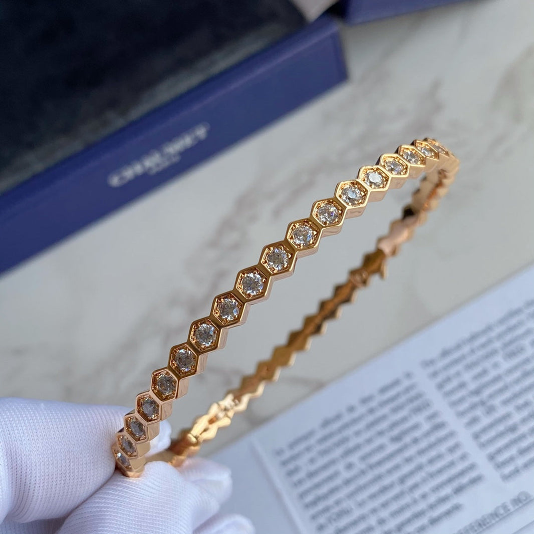 [Super Jewellery]BEE LOVE GOLD BRACELET FULL DIAMOND