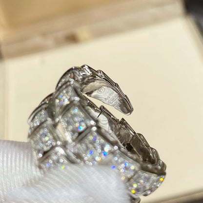 [Super]SERPENTI DOUBLE RING SILVER DIAMOND PAVED