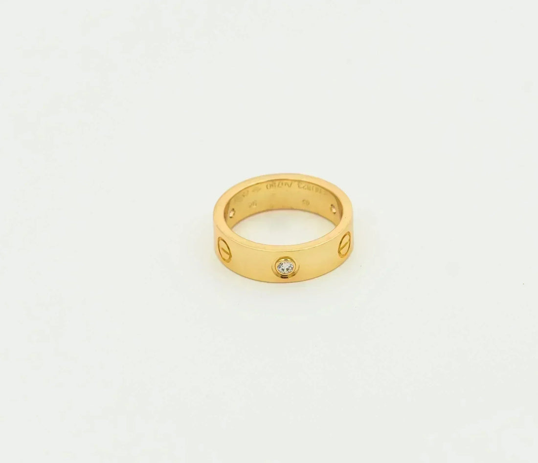 [Super CiCi ]LOVE RING 5,5 MM 3 DIAMANTEN GOLD