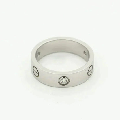 [Super Jewellery]LOVE RING 5.5MM 3 DIAMONDS SILVER
