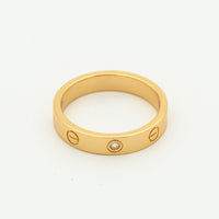 [Super Jewellery]LOVE RING 4MM 1 DIAMOND PINK GOLD