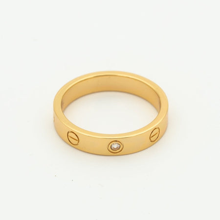 [Super Jewellery]LOVE RING 4MM 1 DIAMOND PINK GOLD
