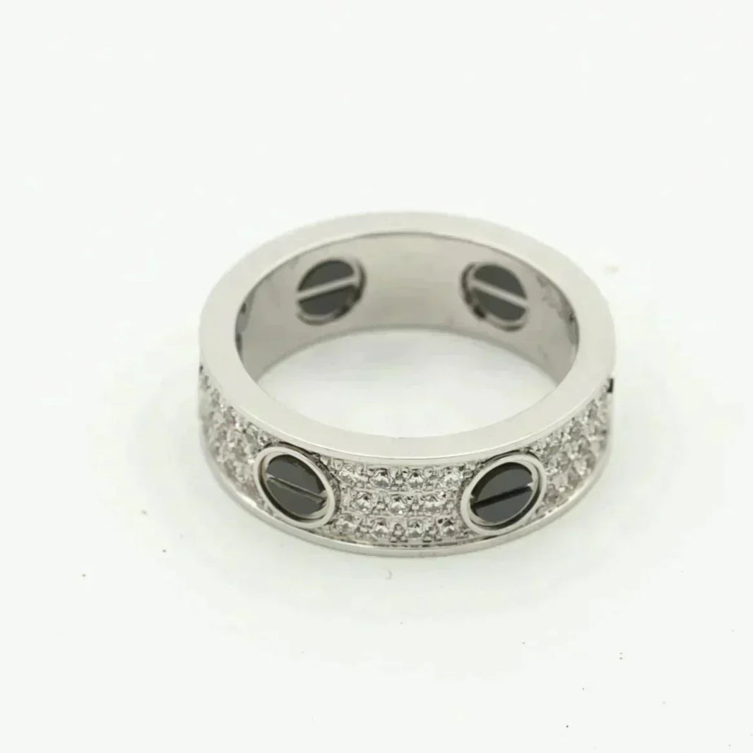 [Super Jewellery]LOVE RING 5.5MM DIAMONDS PAVED CERAMIC