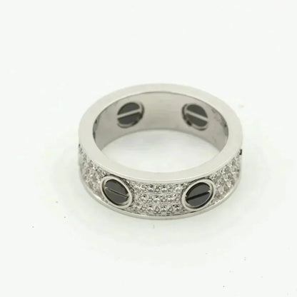 [Super Jewellery]LOVE RING 5.5MM DIAMONDS PAVED CERAMIC