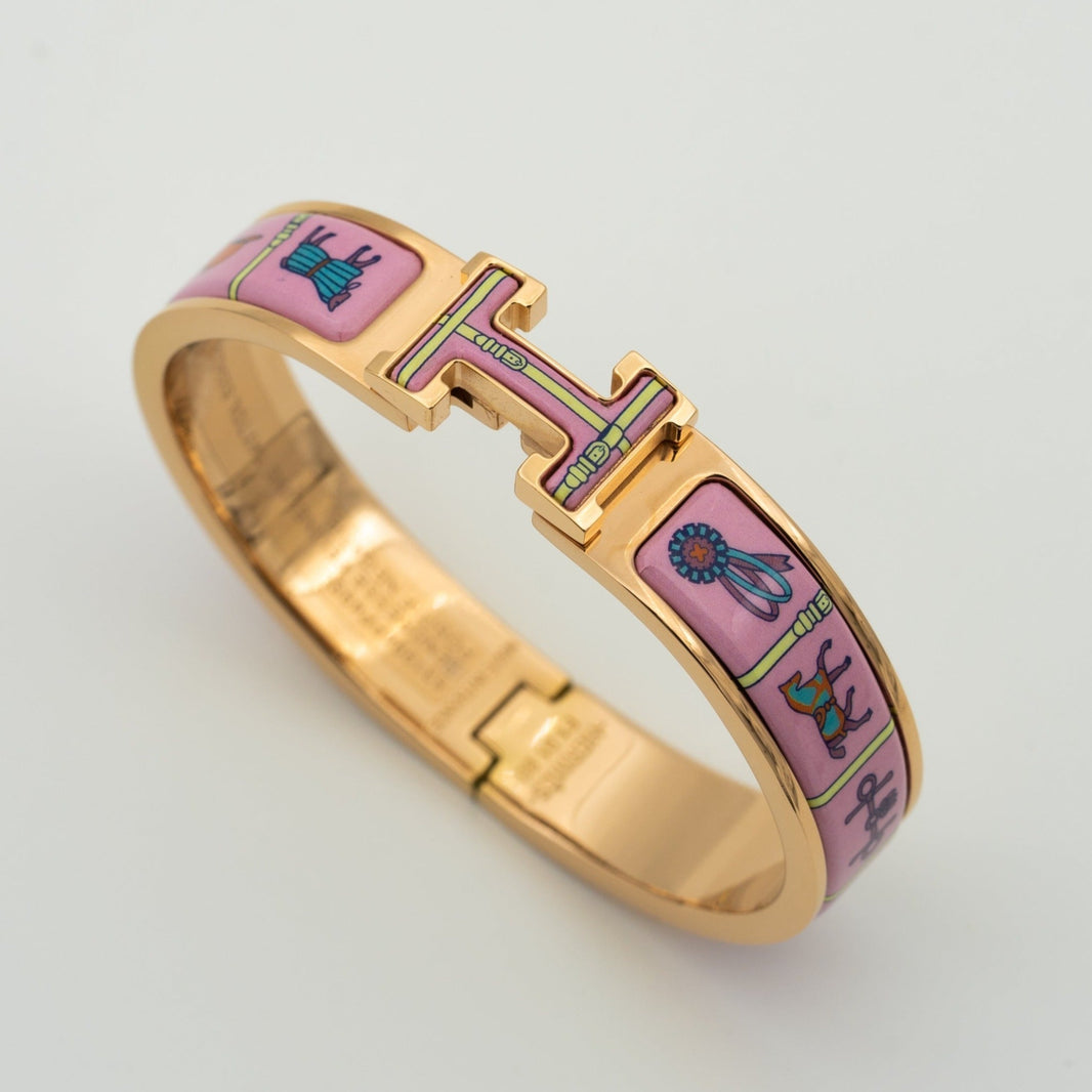 [Super Jewellery]H PINK GOLD BRACELET PINK CERAMIC