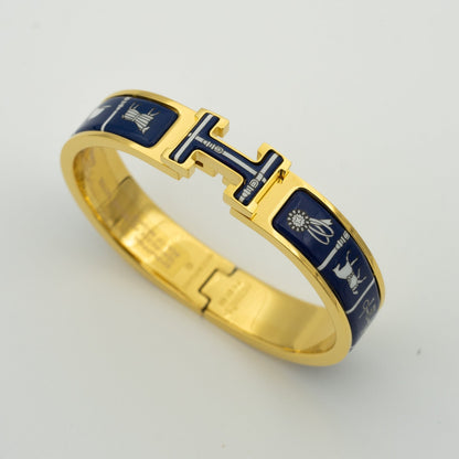 [Super Jewellery]H BRACELET BLUE CERAMIC
