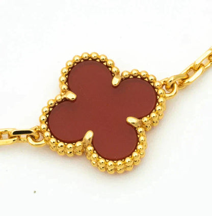 [Super Jewellery] CLOVER 5 MOTIF RED CORNELIAN BRACELET COLLECTION