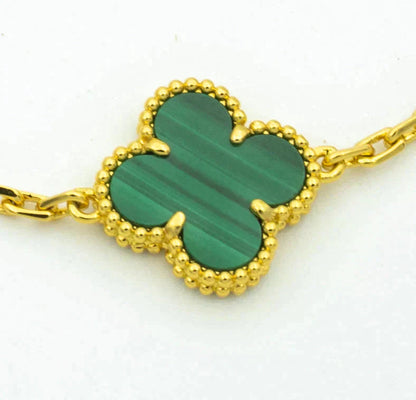[Super Jewellery] CLOVER 5 MOTIF MALACHITE BRACELET COLLECTION