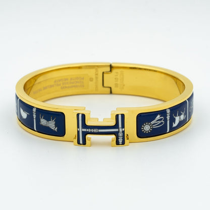 [Super Jewellery]H BRACELET BLUE CERAMIC