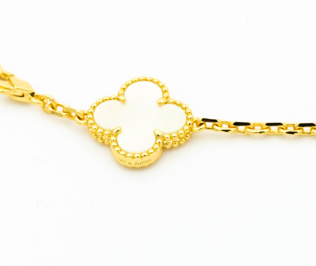 [Super Jewellery]CLOVER BRACELET 5 MOTIFS ONYX MOP
