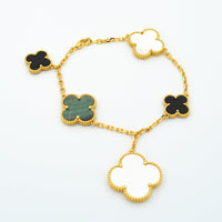[Super Jewellery]CLOVER BRACELET 5 MOTIFS ONYX MOP