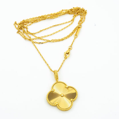 [Super Jewellery]CLOVER 25MM PEDANT NECKLACE GOLD