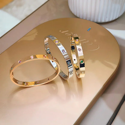 Classic 6.1mm Love Bracelet 10-Diamond Multicolor