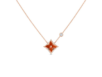 [Super CiCi ]STAR NECKLACE PINK GOLD 1 DIAMOND