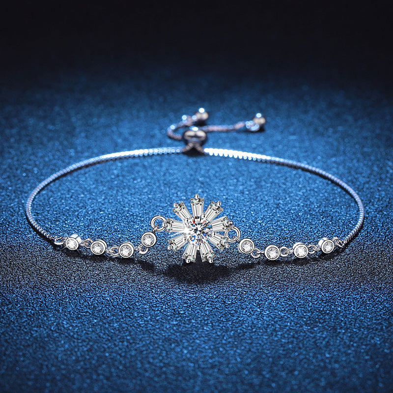 [Super CiCi]STRAHLENDES EISKRISTALL-SONNENBLUMEN-MOISSANIT-ARMBAND