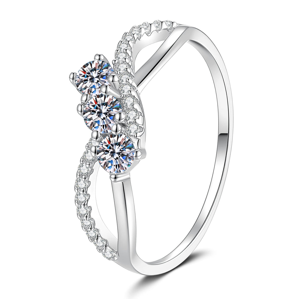 [Super CiCi]MOISSANIT-RING MIT VERSCHLUNGENEM DESIGN
