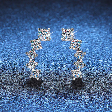 [Super CiCi]SPARKLING SMILE BOGEN-MOISSANIT-OHRSTECKER