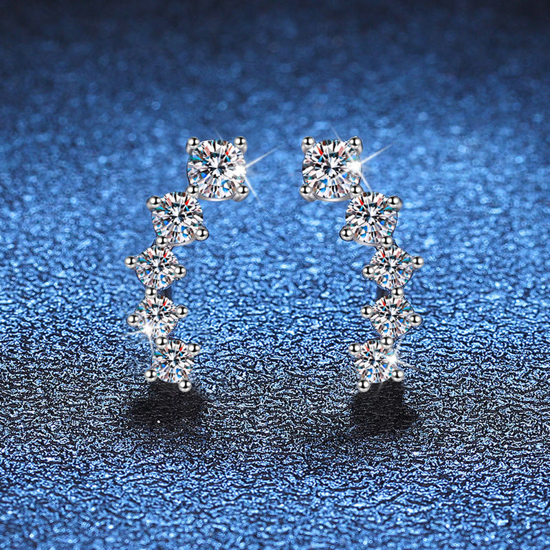 [Super CiCi]SPARKLING SMILE BOGEN-MOISSANIT-OHRSTECKER