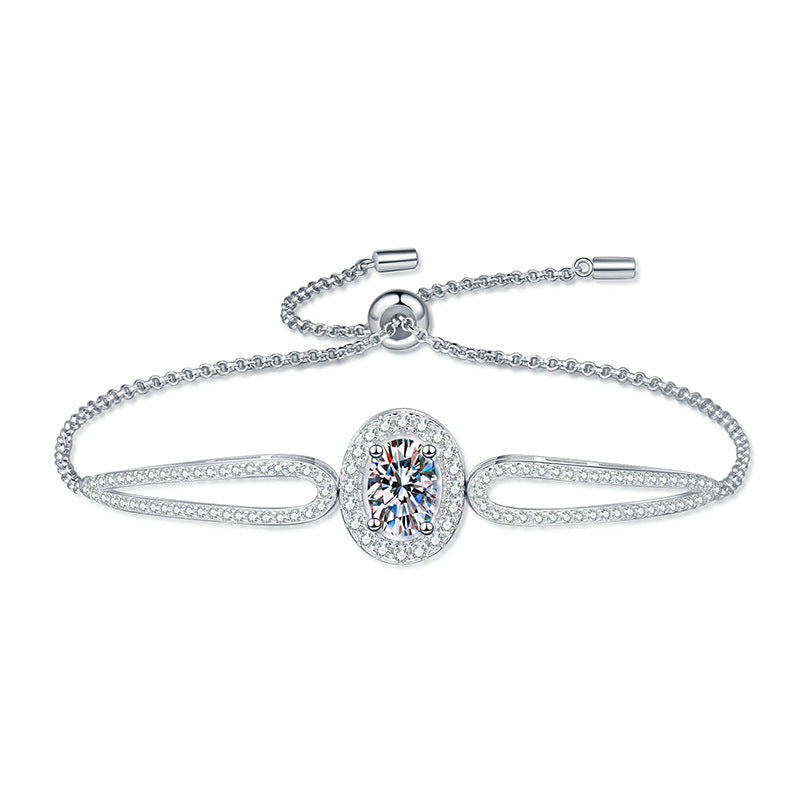 [Super CiCi] „TAUBENEI“-TRÖPFCHEN-MOISSANIT-ARMBAND