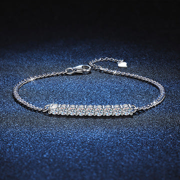 [Super CiCi]SMILING CURVE MOISSANITE BRACELET