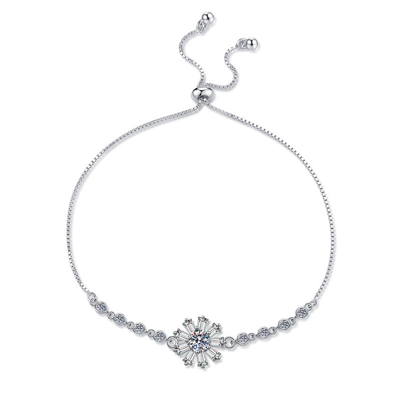 [Super CiCi]STRAHLENDES EISKRISTALL-SONNENBLUMEN-MOISSANIT-ARMBAND