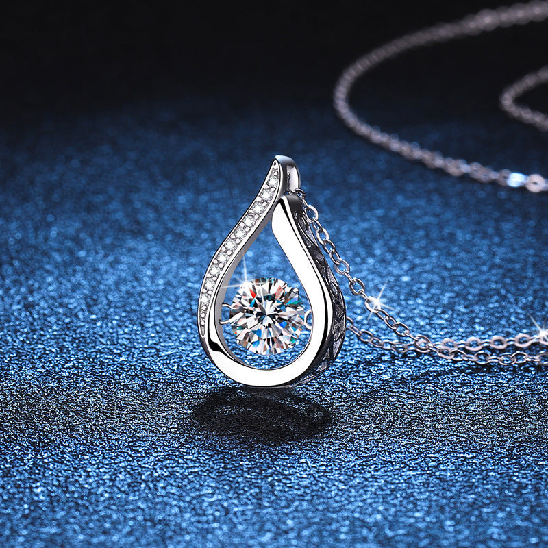 [Super CiCi]DANCING WATER DROP MOISSANITE-HALSKETTE