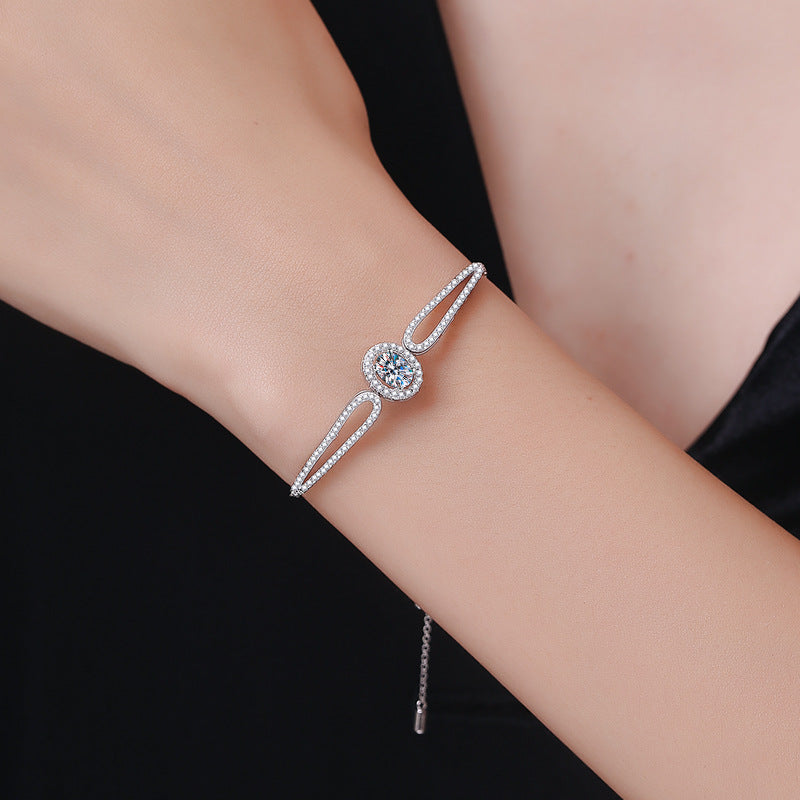 [Super CiCi] „TAUBENEI“-TRÖPFCHEN-MOISSANIT-ARMBAND