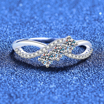 [Super CiCi]MOISSANIT-RING MIT VERSCHLUNGENEM DESIGN