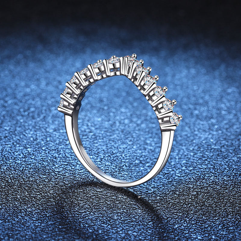 [Super CiCi]ELEGANT V-FÖRMIGER CHEVRON-MOISSANIT-RING