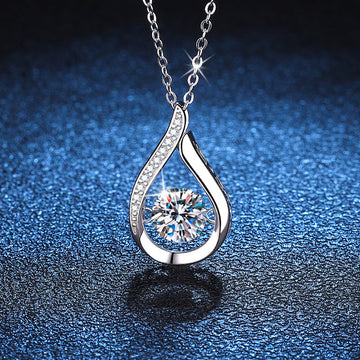 [Super CiCi]DANCING WATER DROP MOISSANITE-HALSKETTE