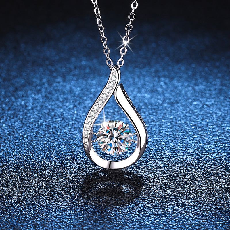 [Super CiCi]DANCING WATER DROP MOISSANITE-HALSKETTE