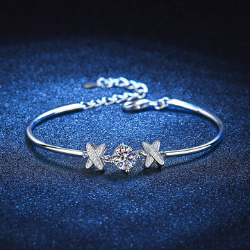 [Super CiCi]ELEGANT BOW-KNOT MOISSANITE BRACELET