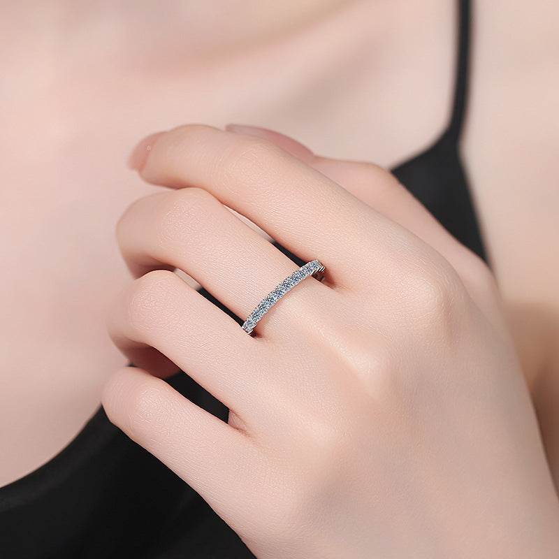 [Super CiCi]ZIERLICHER 0,87 KT VOLL-ETERNITY-MOISSANIT-RING