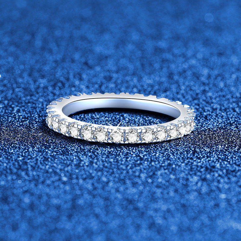 [Super CiCi]ZIERLICHER 0,87 KT VOLL-ETERNITY-MOISSANIT-RING