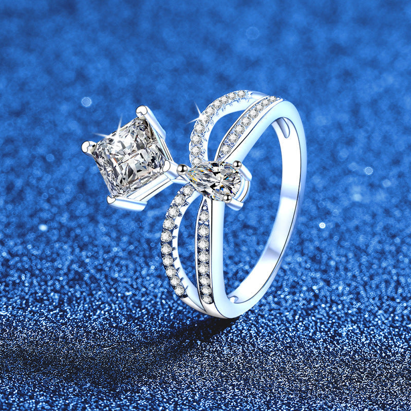 [Super CiCi]ELEGANTES DOPPELT VERDREHTES MOISSANIT-RING