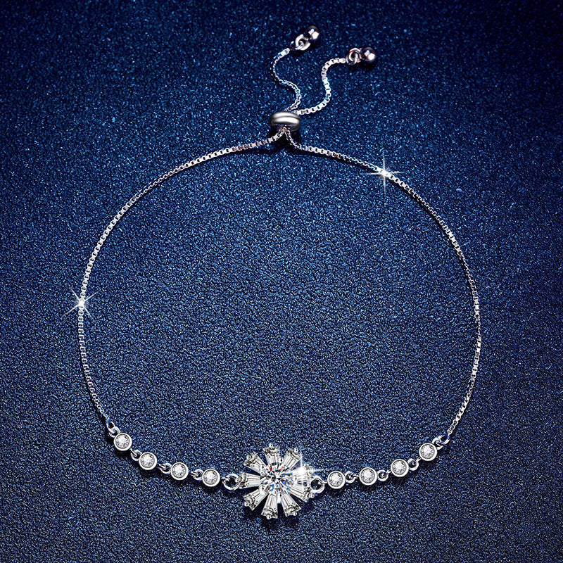 [Super CiCi]STRAHLENDES EISKRISTALL-SONNENBLUMEN-MOISSANIT-ARMBAND