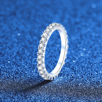 [Super CiCi]ZIERLICHER 0,87 KT VOLL-ETERNITY-MOISSANIT-RING