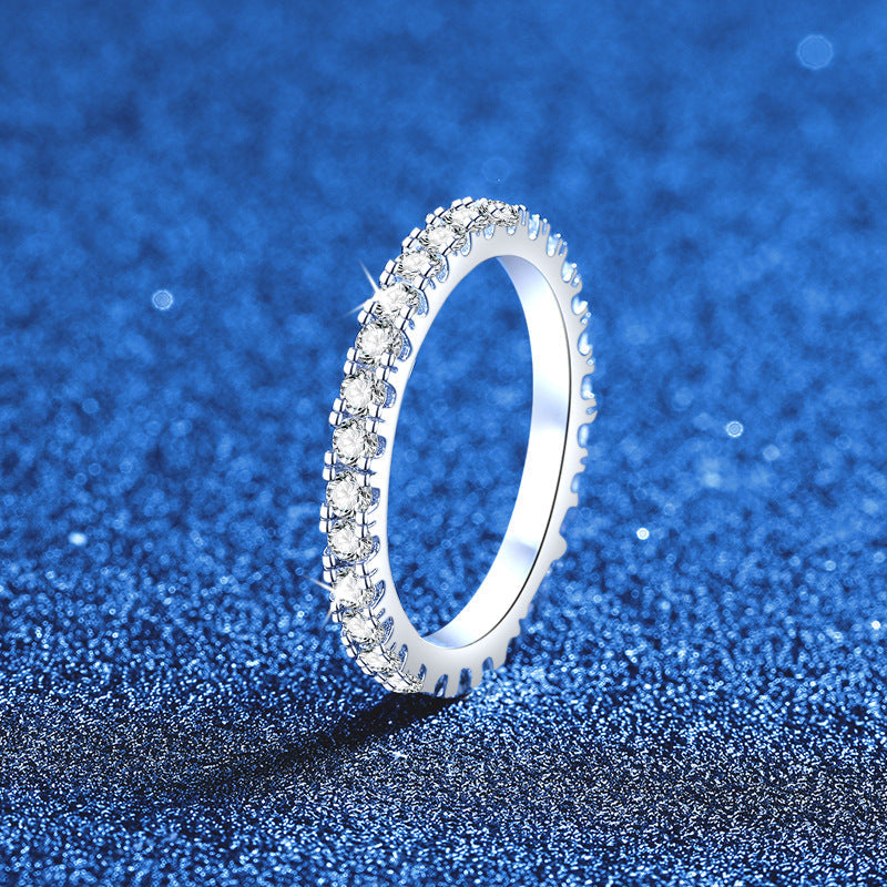[Super CiCi]ZIERLICHER 0,87 KT VOLL-ETERNITY-MOISSANIT-RING